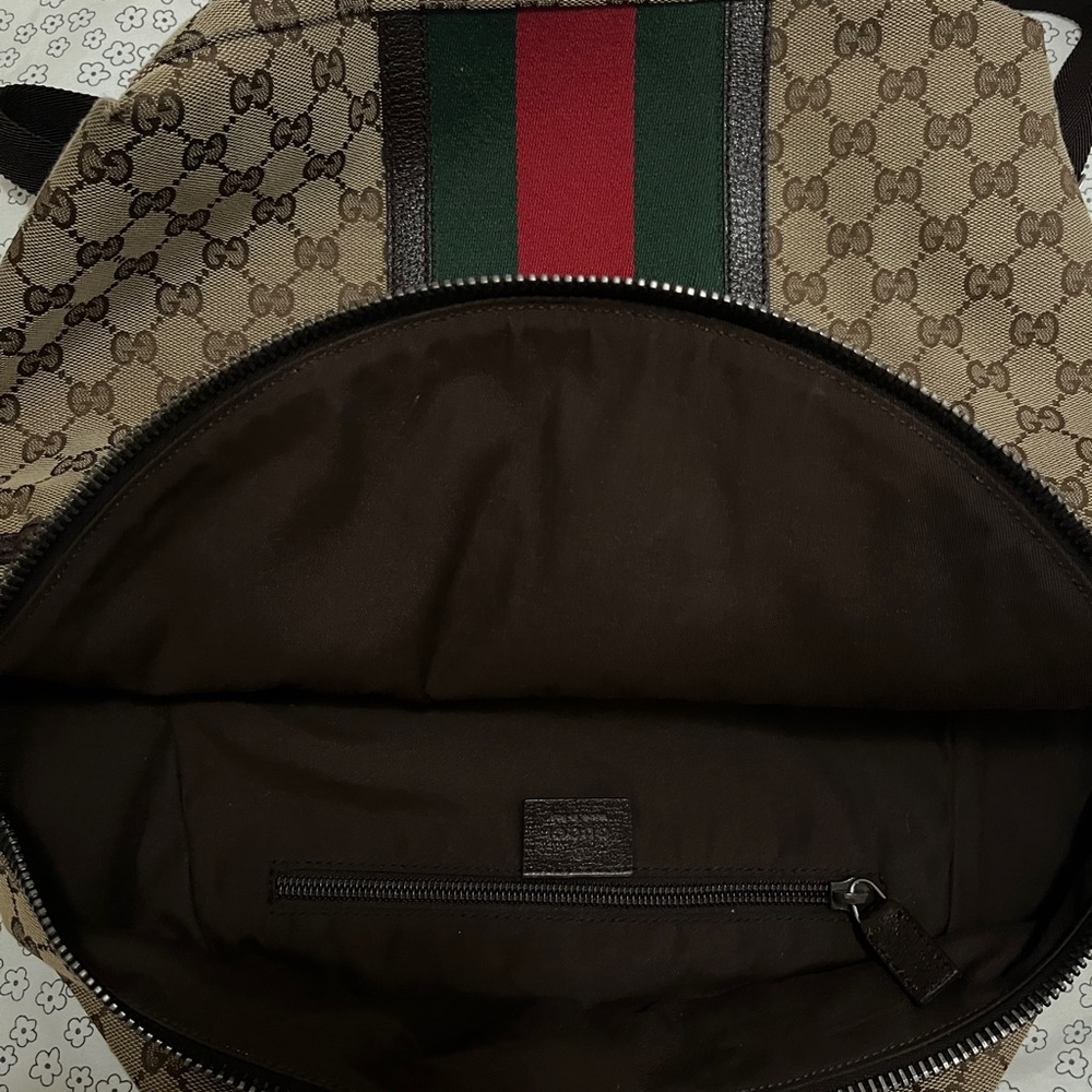 Gucci Monogram Leather Web Backpack - image 5